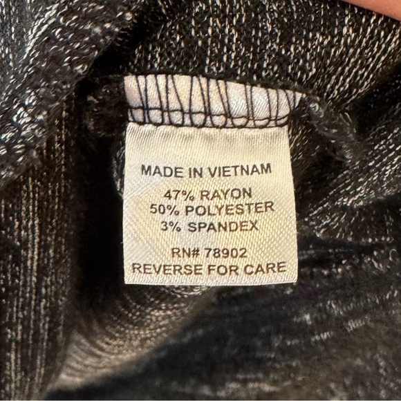 Erin London Heathered Gray Oversized Lightweight Knit Hoodie Tunic Size S - Picture 6 of 6